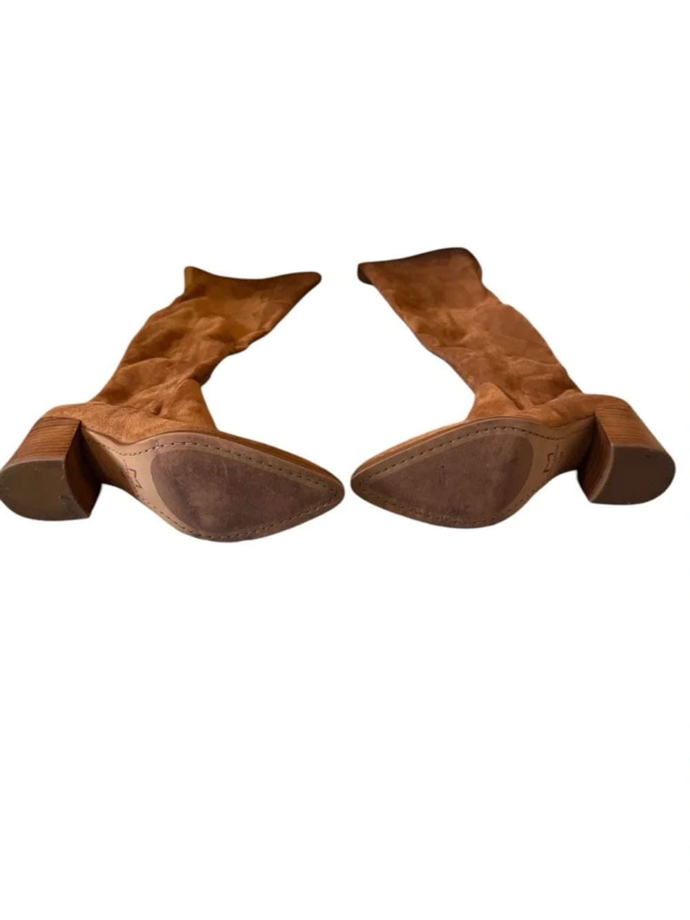 Marc‎ Fisher Tan Suede Over-the-Knee Block Heel Boots